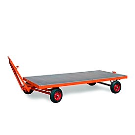 Remorque pour charges lourdes, système de direction avec 1 essieu pivotant, pneumatiques gonflables, capacité de charge 3000 kg, 2500 x 1250 mm
