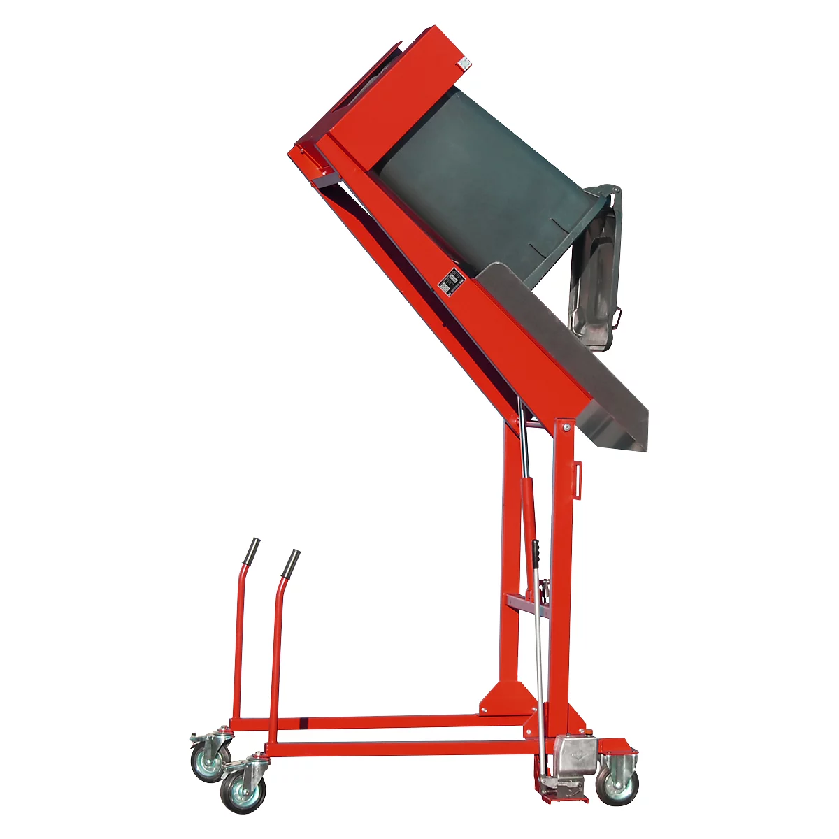 Afval container station kiepstation MKS-H, handpomp, rood RAL 3000